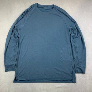 Lululemon Mens Shirt Large Blue Crewneck Conflux Long Sleeve Coin Pocket Stretch